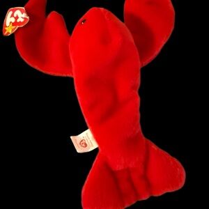 Red Plush TY beanie baby lobster vintage with tag
